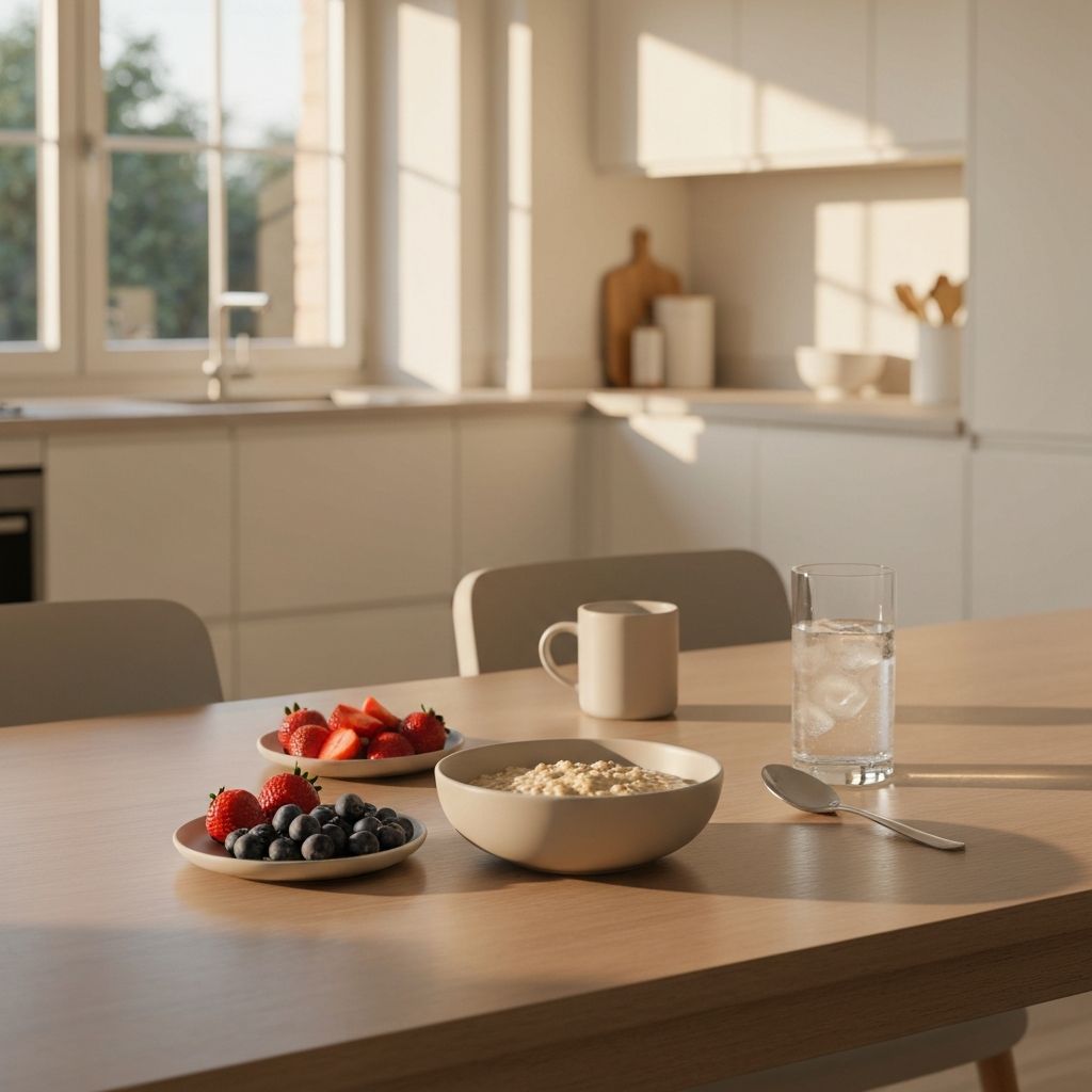 Breakfast table setting